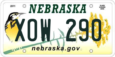 NE license plate XOW290