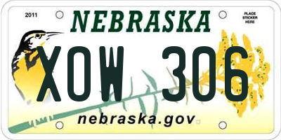 NE license plate XOW306