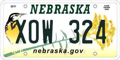 NE license plate XOW324