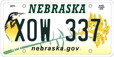 NE license plate XOW337