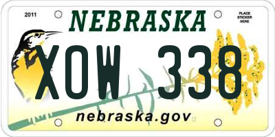 NE license plate XOW338