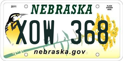 NE license plate XOW368