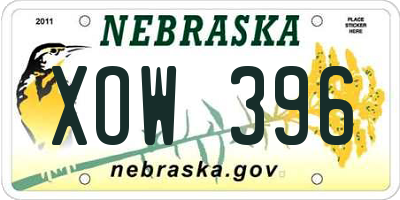 NE license plate XOW396