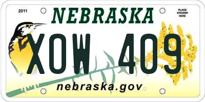 NE license plate XOW409