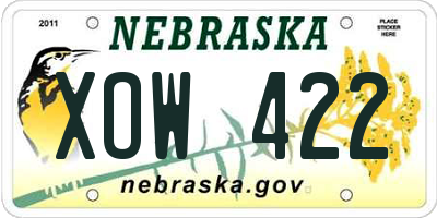 NE license plate XOW422