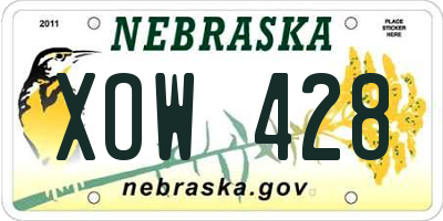 NE license plate XOW428
