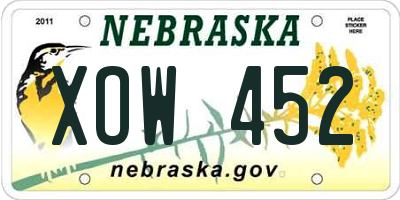 NE license plate XOW452