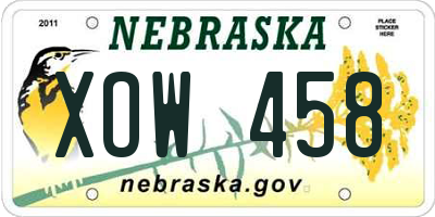 NE license plate XOW458