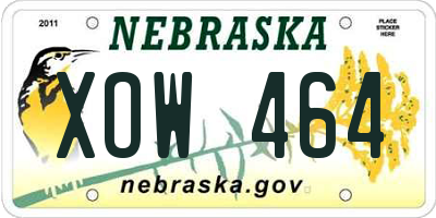 NE license plate XOW464