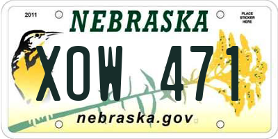 NE license plate XOW471