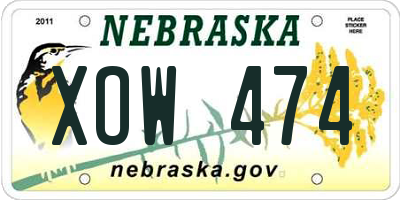 NE license plate XOW474