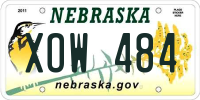 NE license plate XOW484