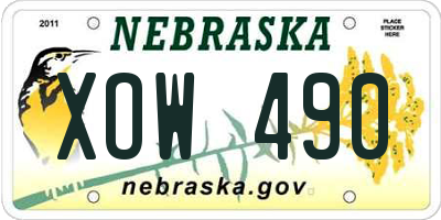 NE license plate XOW490
