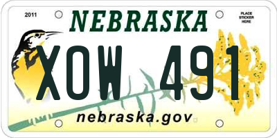 NE license plate XOW491
