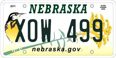 NE license plate XOW499