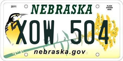NE license plate XOW504
