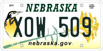 NE license plate XOW509