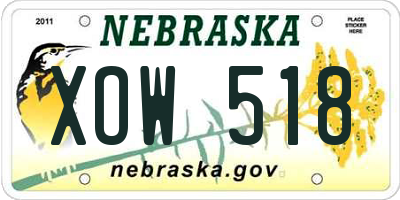 NE license plate XOW518