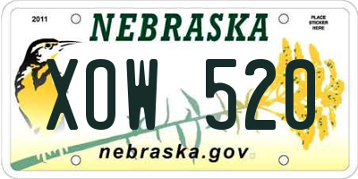 NE license plate XOW520