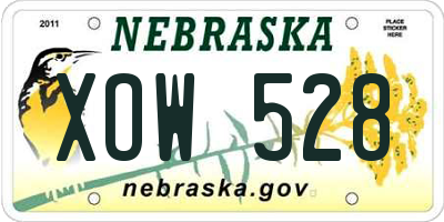 NE license plate XOW528