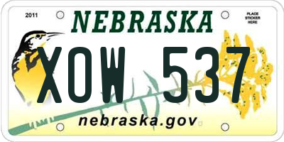 NE license plate XOW537