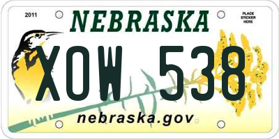NE license plate XOW538