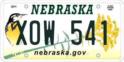 NE license plate XOW541