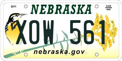 NE license plate XOW561