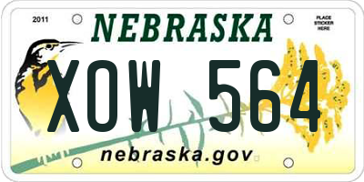 NE license plate XOW564