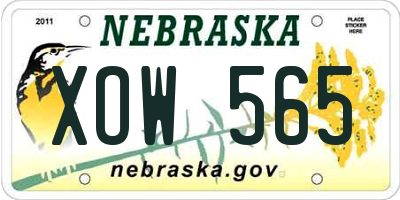 NE license plate XOW565