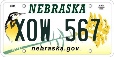NE license plate XOW567