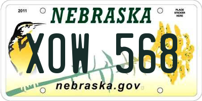NE license plate XOW568