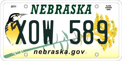 NE license plate XOW589