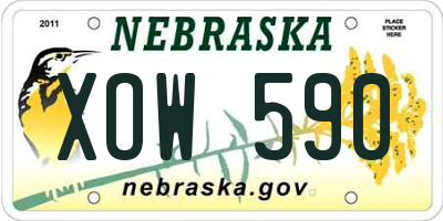 NE license plate XOW590