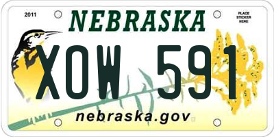 NE license plate XOW591