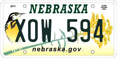 NE license plate XOW594