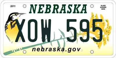 NE license plate XOW595