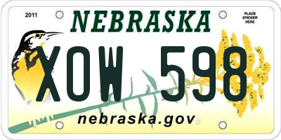 NE license plate XOW598