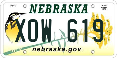 NE license plate XOW619
