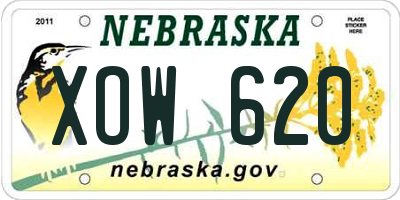NE license plate XOW620