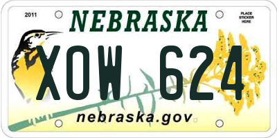 NE license plate XOW624