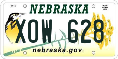 NE license plate XOW628