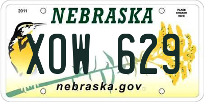 NE license plate XOW629