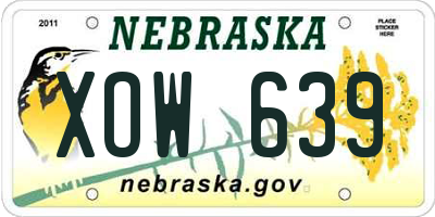 NE license plate XOW639