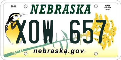 NE license plate XOW657