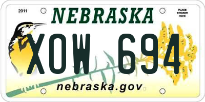 NE license plate XOW694