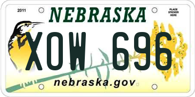 NE license plate XOW696