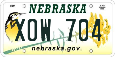 NE license plate XOW704