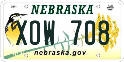 NE license plate XOW708