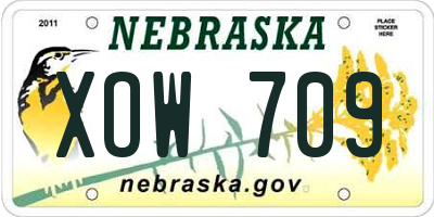NE license plate XOW709